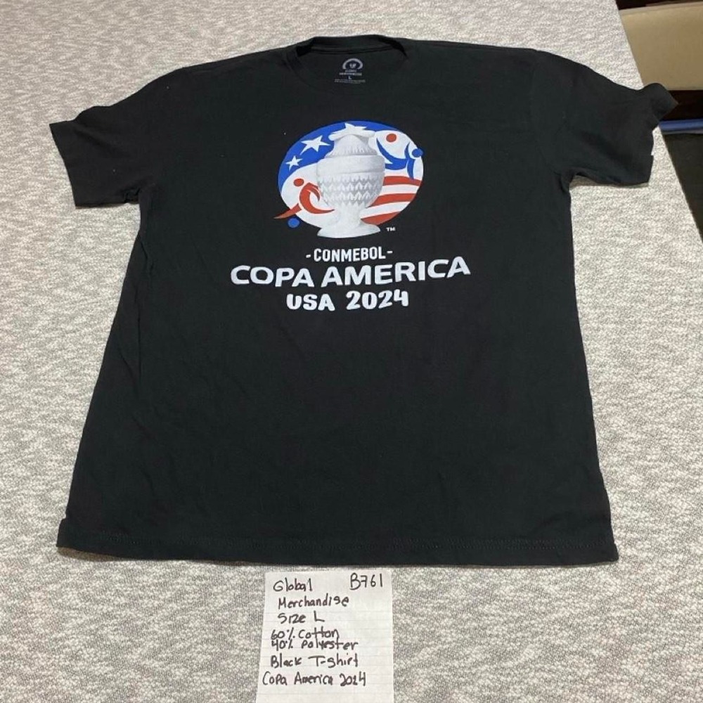 Global merchandise Copa America 2024 black t-shirt size L. SKU-B761#soccer